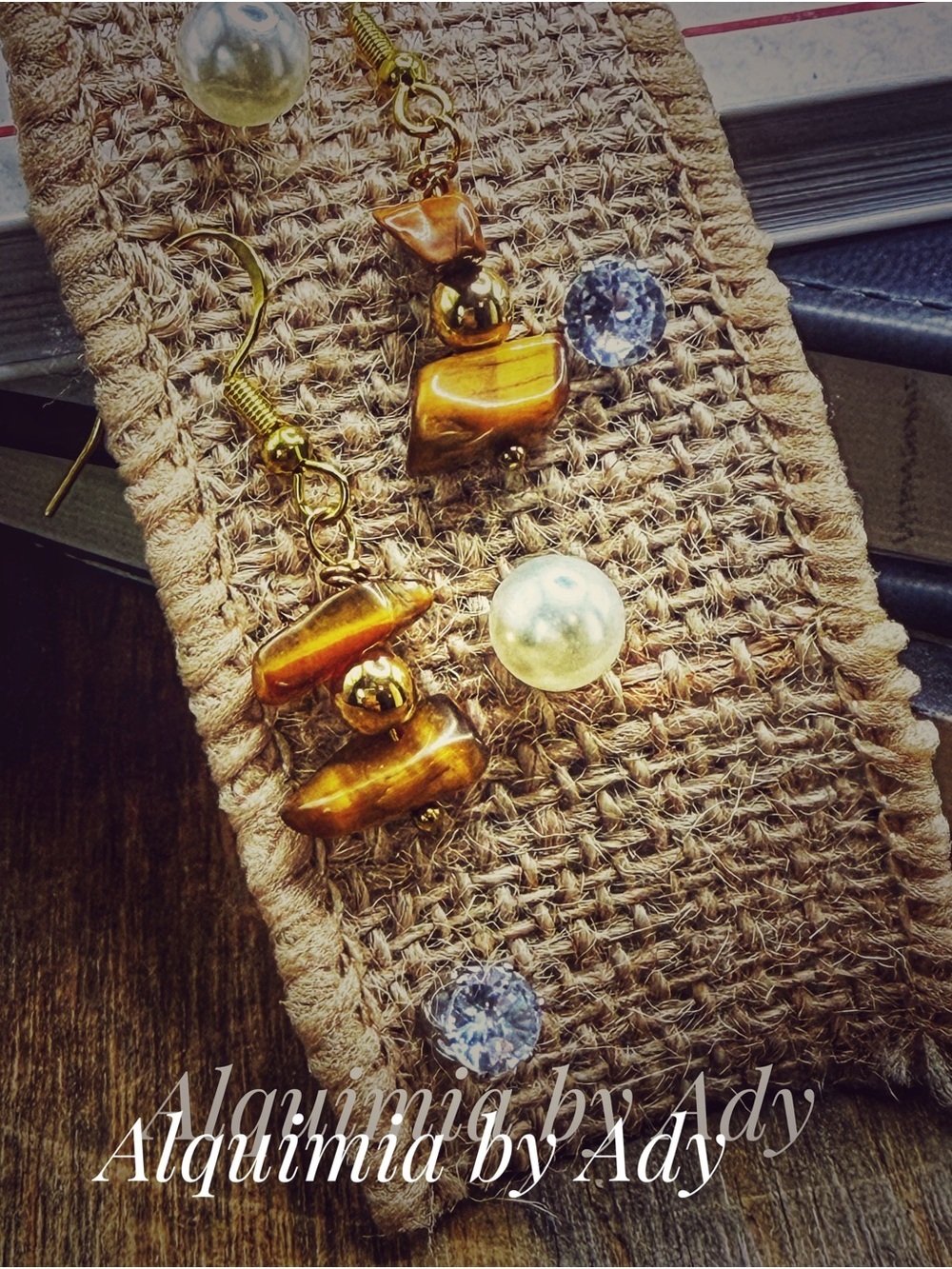 Pack Gold and Brown Tiger's Eye Bead Drop Earrings